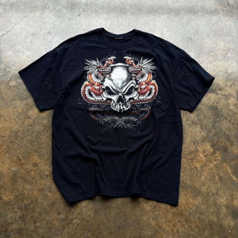 Y2K Graphic Skull T-shirt‎